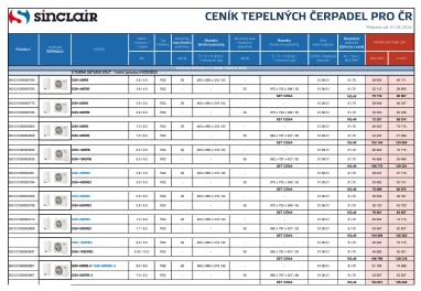 Ceník tepelných čerpadel